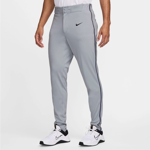 Nike‎ Gray Baseball Pants Men’s Size S Belt Loops Tapered Stretch Dri-FIT - Picture 1 of 12